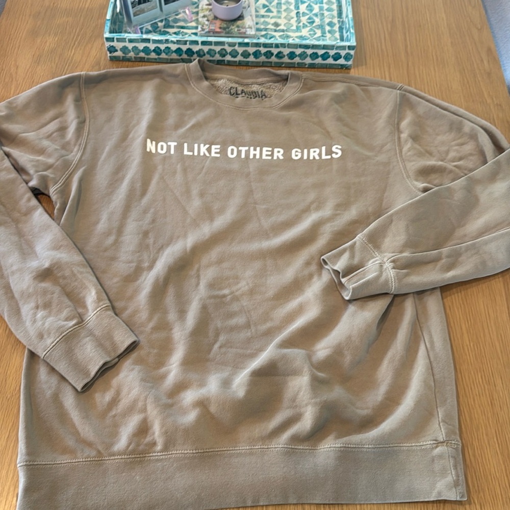Not Like Other Girls Tour Crewneck / Claudia Oshry / Morning Toast